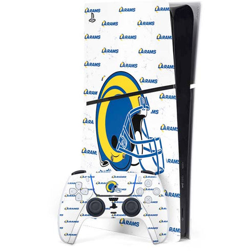 NFL Los Angeles Rams White Logo Blast PS5 Slim Digital Edition Console Skin