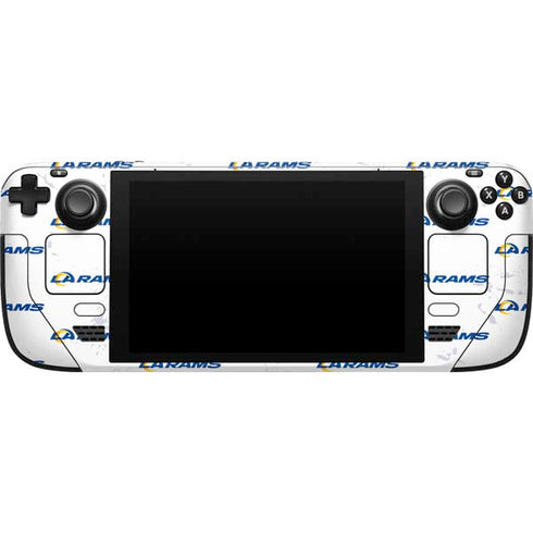 NFL Los Angeles Rams White Logo Blast Steam Deck Handheld Gaming Computer Skin