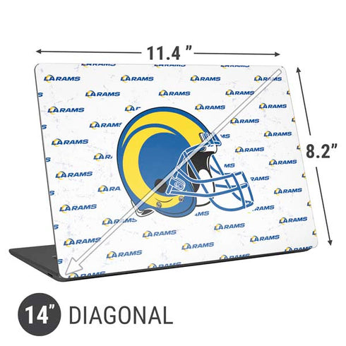 NFL Los Angeles Rams White Logo Blast Universal Laptop 14in (11.4 x 8.2in) Skin