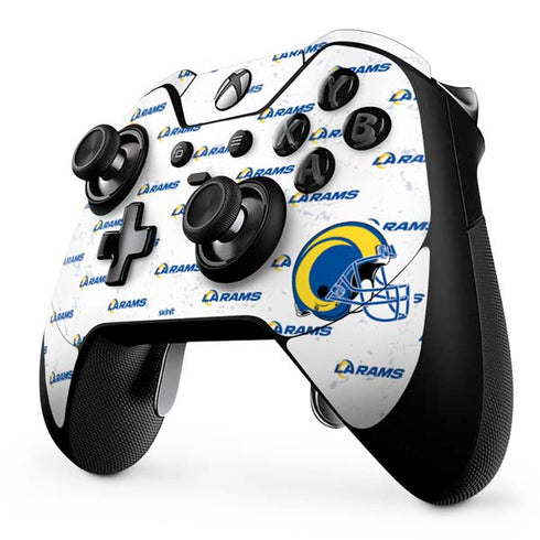 NFL Los Angeles Rams White Logo Blast Xbox One Elite Controller Skin