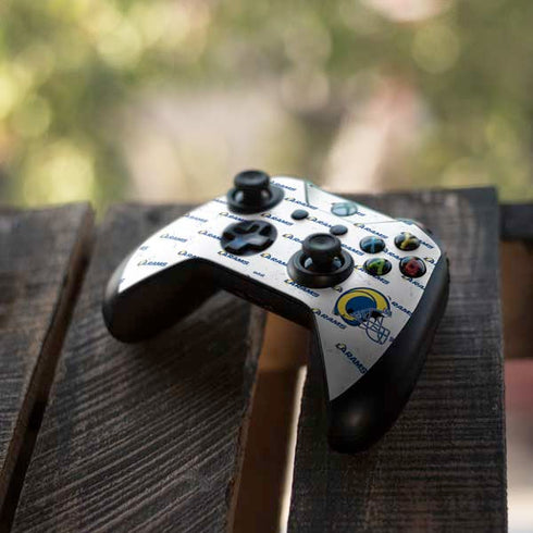 NFL Los Angeles Rams White Logo Blast Xbox One S Controller Skin