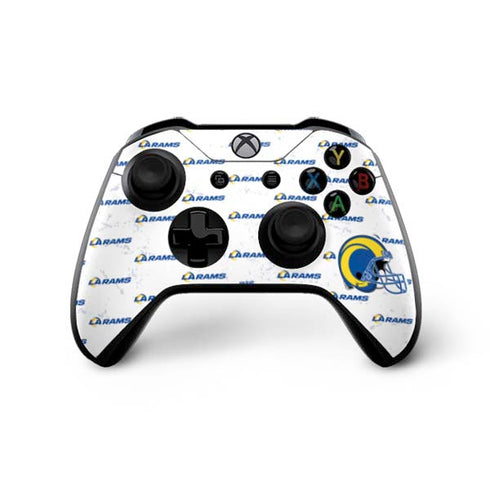 NFL Los Angeles Rams White Logo Blast Xbox One X Controller Skin