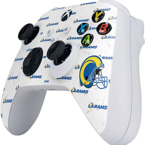 NFL Los Angeles Rams White Logo Blast Xbox Series S Controller Skin