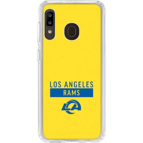 NFL Los Angeles Rams White Performance Series Galaxy A20 Clear Case
