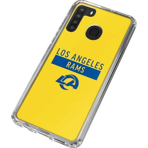 NFL Los Angeles Rams White Performance Series Galaxy A21 Clear Case