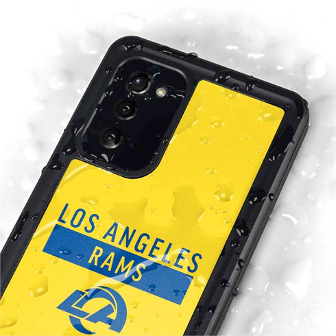 NFL Los Angeles Rams White Performance Series Galaxy Note20 5G Waterproof Case