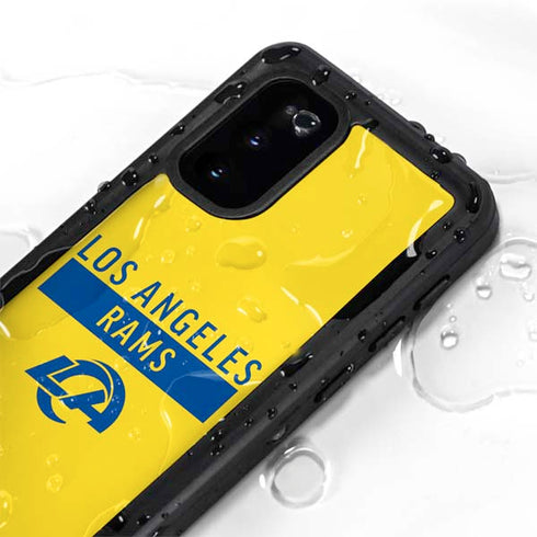 NFL Los Angeles Rams White Performance Series Galaxy S20 Waterproof Case