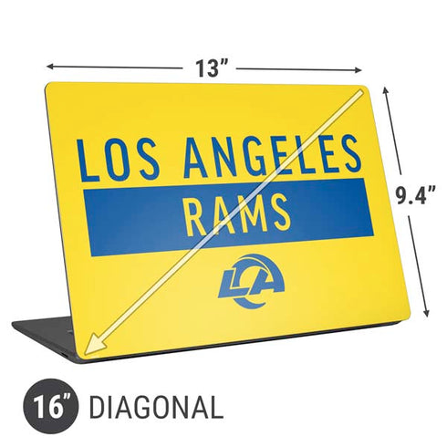 NFL Los Angeles Rams White Performance Series Universal Laptop 16in (13 x 9.4in) Skin