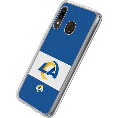 NFL Los Angeles Rams Zone Block Galaxy A20 Clear Case
