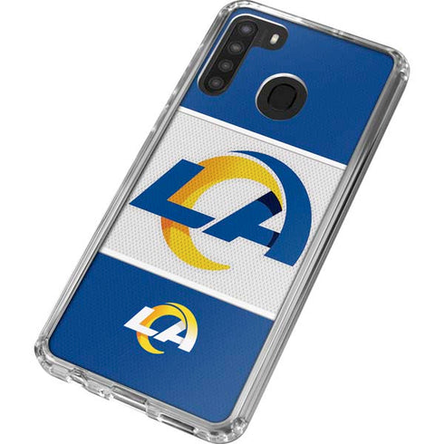 NFL Los Angeles Rams Zone Block Galaxy A21 Clear Case