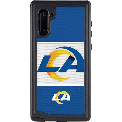 NFL Los Angeles Rams Zone Block Galaxy Note 10 Waterproof Case
