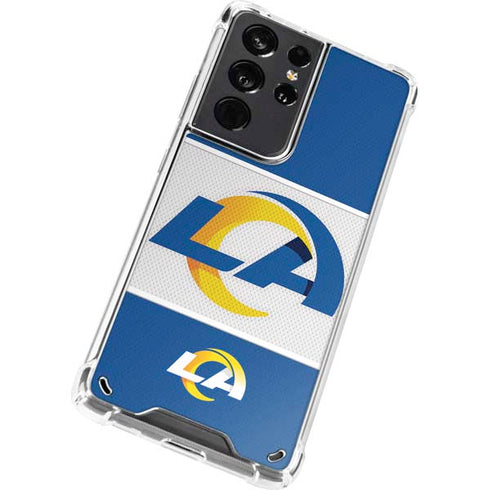 NFL Los Angeles Rams Zone Block Galaxy S21 Ultra 5G Clear Case