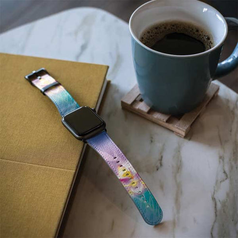 Lotus Floral Pattern Apple Watch Band 42-44mm