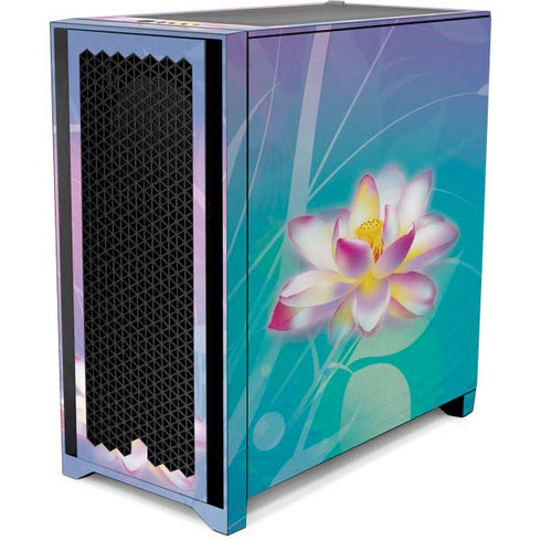 Lotus Floral Pattern Corsair 4000D Tempered Glass Mid-Tower ATX Case Skin