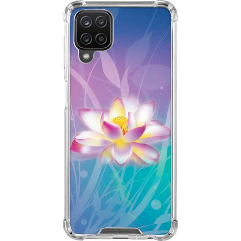 Lotus Floral Pattern Galaxy A12 Clear Case