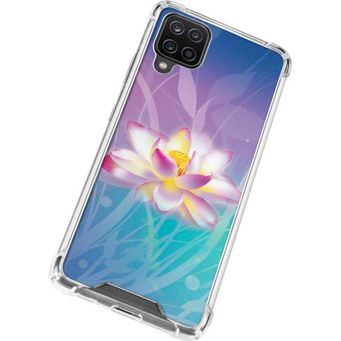 Lotus Floral Pattern Galaxy A12 Clear Case