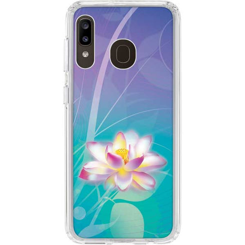 Lotus Floral Pattern Galaxy A20 Clear Case