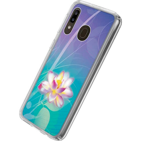 Lotus Floral Pattern Galaxy A20 Clear Case