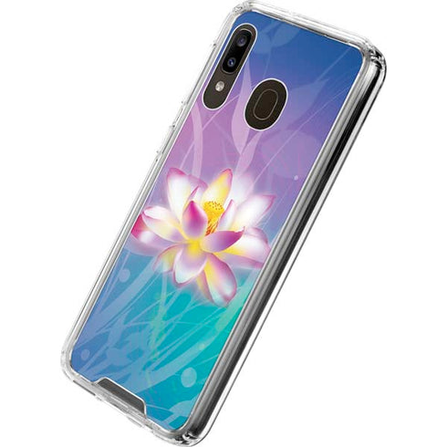 Lotus Floral Pattern Galaxy A30 Clear Case