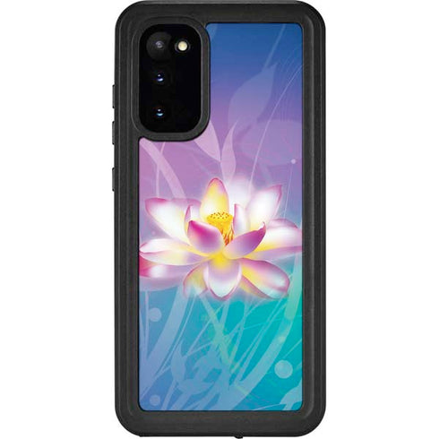 Lotus Floral Pattern Galaxy S20 Waterproof Case
