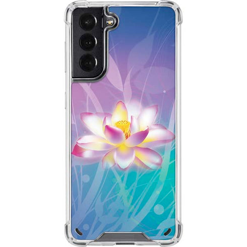 Lotus Floral Pattern Galaxy S21 5G Clear Case