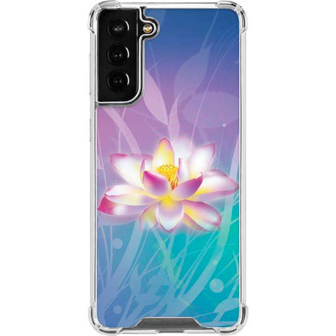 Lotus Floral Pattern Galaxy S21 FE Clear Case