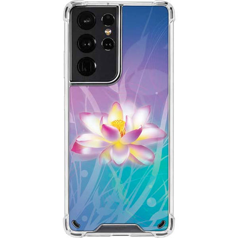Lotus Floral Pattern Galaxy S21 Ultra 5G Clear Case