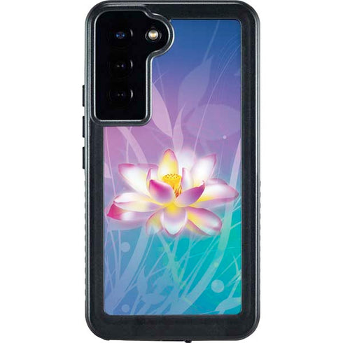 Lotus Floral Pattern Galaxy S23 Plus Waterproof Case
