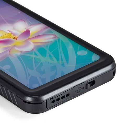 Lotus Floral Pattern Galaxy S23 Plus Waterproof Case