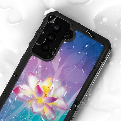 Lotus Floral Pattern Galaxy S23 Plus Waterproof Case