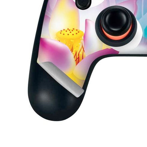 Lotus Floral Pattern Google Stadia Controller Skin