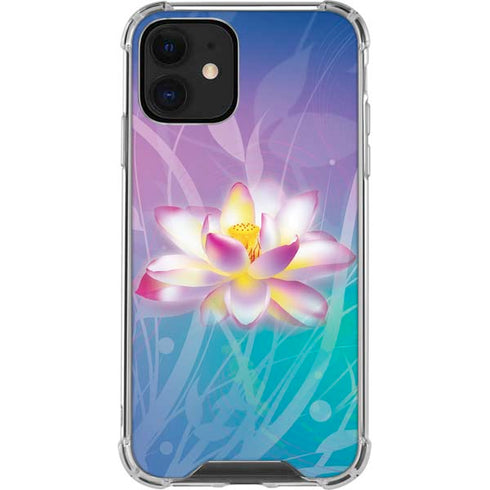 Lotus Floral Pattern iPhone 12 Mini Clear Case