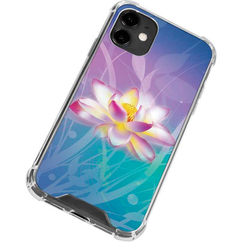 Lotus Floral Pattern iPhone 12 Mini Clear Case