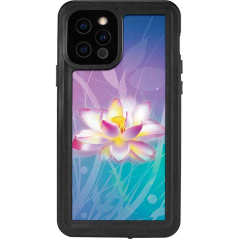 Lotus Floral Pattern iPhone 12 Pro Waterproof Case