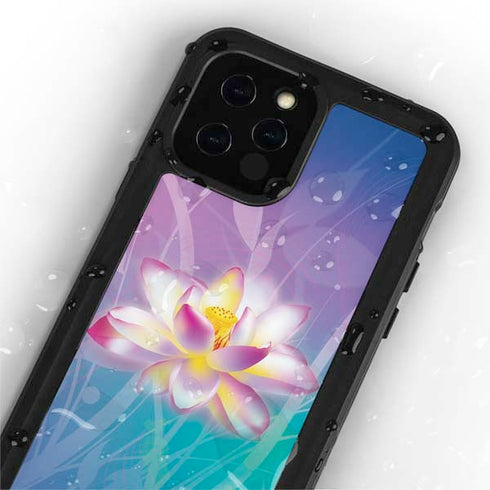 Lotus Floral Pattern iPhone 12 Pro Waterproof Case