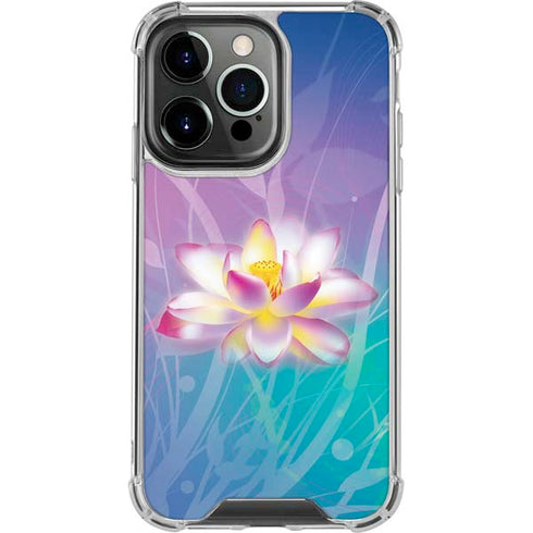 Lotus Floral Pattern iPhone 13 Pro Clear Case
