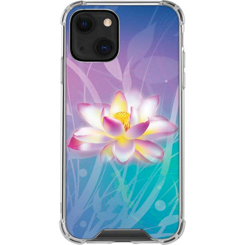Lotus Floral Pattern iPhone 14 Clear Case