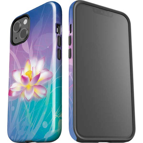 Lotus Floral Pattern iPhone 14 Plus Impact Case