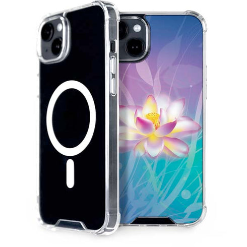 Lotus Floral Pattern iPhone 14 Plus MagSafe Case