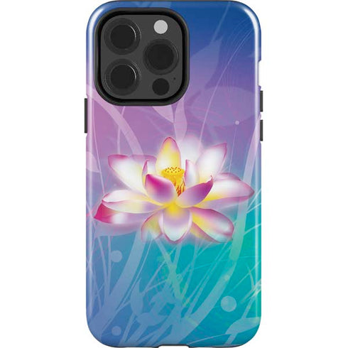 Lotus Floral Pattern iPhone 14 Pro Impact Case
