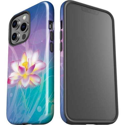Lotus Floral Pattern iPhone 14 Pro Impact Case