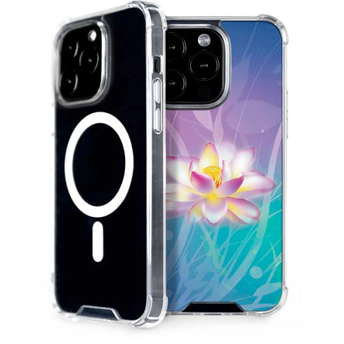 Lotus Floral Pattern iPhone 14 Pro MagSafe Case