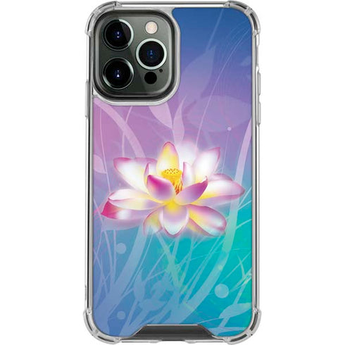 Lotus Floral Pattern iPhone 14 Pro Max Clear Case