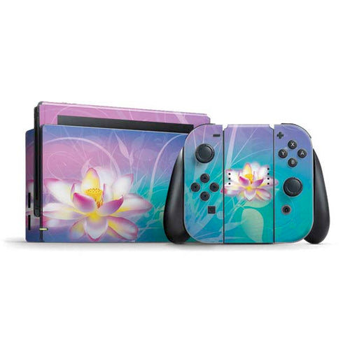 Lotus Floral Pattern Nintendo Switch Bundle Skin
