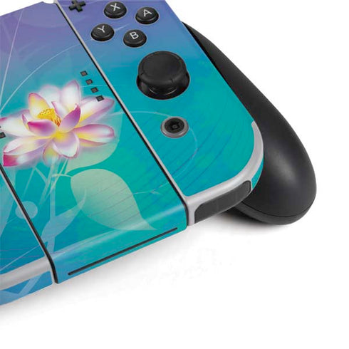 Lotus Floral Pattern Nintendo Switch OLED (2021) Skin