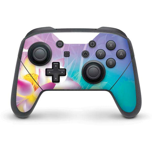 Lotus Floral Pattern Nintendo Switch Pro Controller Skin