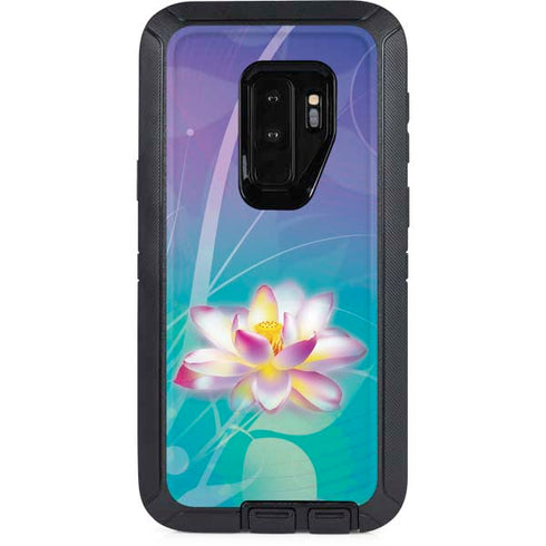 Lotus Floral Pattern Otterbox Defender Galaxy Skin