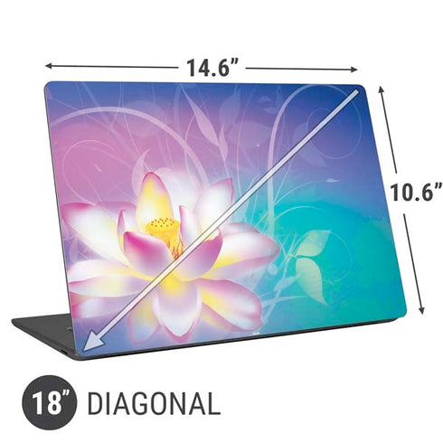 Lotus Floral Pattern Universal Laptop 18in (14.6 x 10.6in) Skin