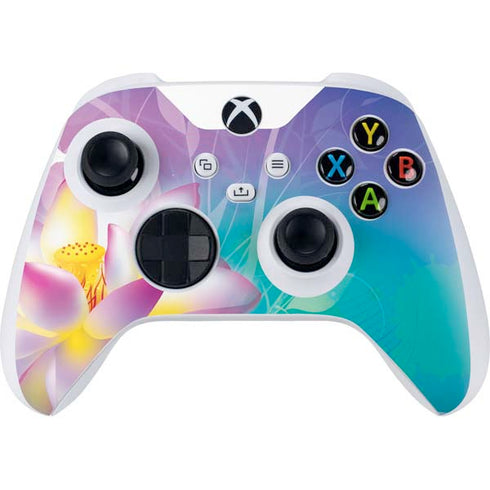 Lotus Floral Pattern Xbox Series S Controller Skin