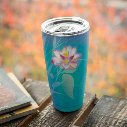 Lotus Floral Pattern Yeti 20oz Tumbler Skin